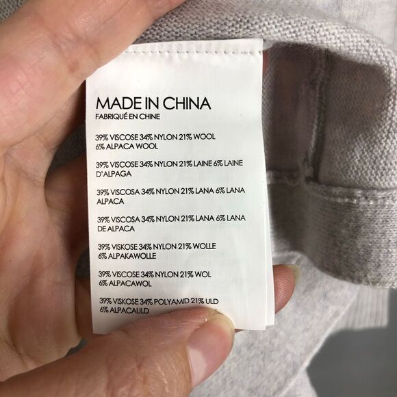 CLUB MONACO Wool Alpaca Blend Grey Waterfall Cardigan Sz S - Picture 7 of 7
